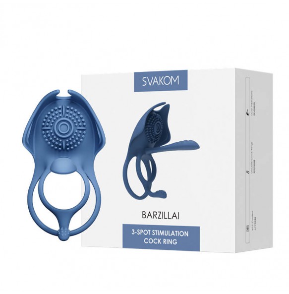 USA SVAKOM - Barzillai Stimulation Cock Ring APP-CONTROLLED (Chargeable - Blue)
